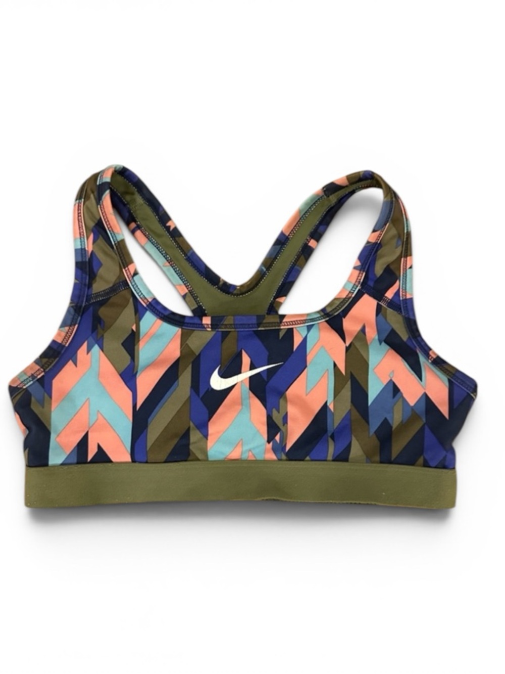 Nike Girls Sports Bra Dri-FIT Racerback Geometric Print M 8- 10